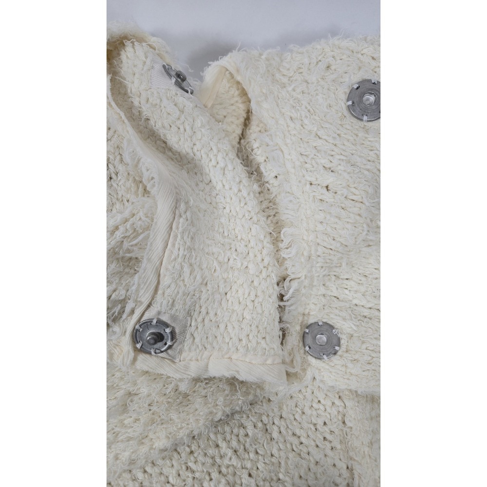 Free People Long Fuzzy Cardigan Size LG Wool Blend Festival Jacket - Picture 7 of 14